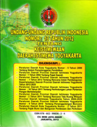 Image of UNDANG-UNDANG REPUBLIK INDONESIA NOMOR : 13 TAHUN 2012 TENTANG KEISTIMEWAAN DAERAH ISTIMEWA YOGYAKARTA