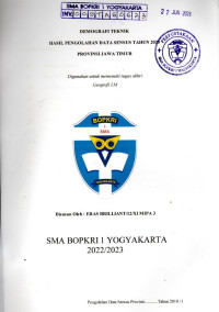 Image of TUGAS AKHIR GEOGRAFI : DEMOGRAFI TEKNIK HASIL PENGOLAHAN DATA SENSUS 2020 PROVINSI JAWA TIMUR