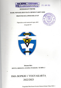 Image of TUGAS AKHIR GEOGRAFI : DEMOGRAFI TEKNIK HASIL PENGOLAHAN DATA SENSUS 2020 PROVINSI SULAWESI SELATAN