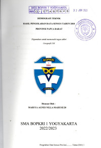 Image of TUGAS AKHIR GEOGRAFI : DEMOGRAFI TEKNIK HASIL PENGOLAHAN DATA SENSUS 2020 PROVINSI PAPUA BARAT