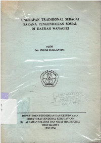 Image of Ungkapan tradisional sebagai sarana pengendalian sosial di Daerah Wanagiri